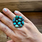Round ring- size 6.5 - Sonoran Gold turquoise ring and sterling silver