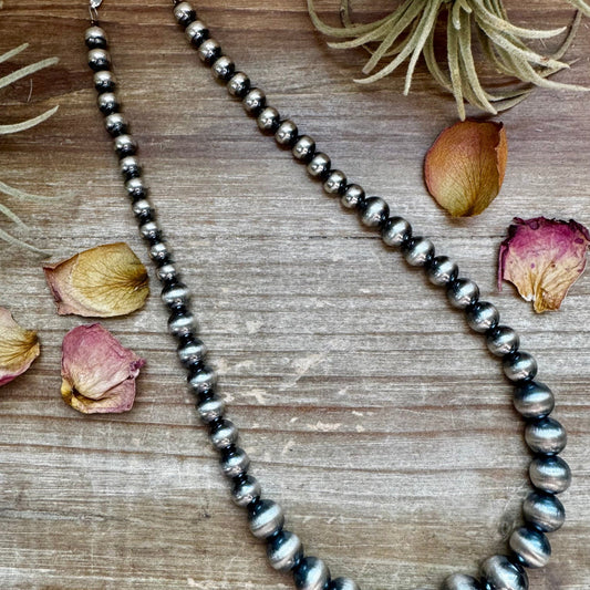 20 1/2 inch 8 to 14 mm Sterling Silver Pearls Necklace