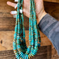 23 inch graduated turquoise necklace tri-color