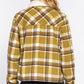 Faux Fur Collar Olive Plaid Shacket