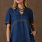 Remuda Short Dress - Denim dress on model