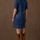 Remuda short denim dress on model