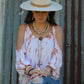White Turquoise Long Beaded Necklace with Antique Copper Cross
