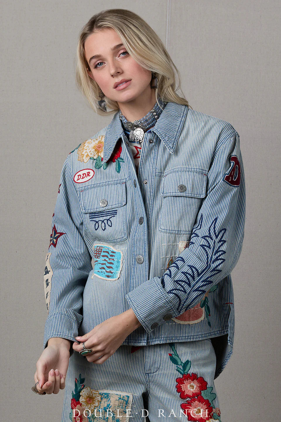 We Salute Denim Jacket by Double D Ranch