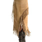 Long Suede Fringe Skirt by Scully in Old Rust