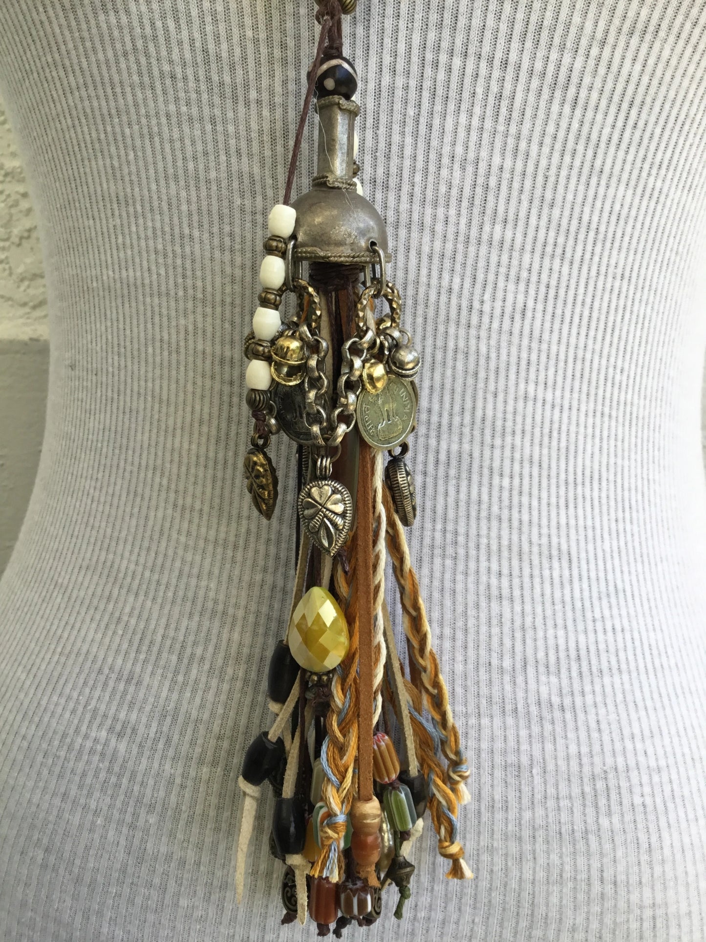 Pearl Strand with Multi Tassel - Amy Kaplan for Bourbon Cowgirl