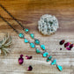 Royston turquoise necklace lariat and earrings set