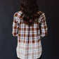 Brown, Black, Blue & White Plaid Flannel Shirt for Cowgirls