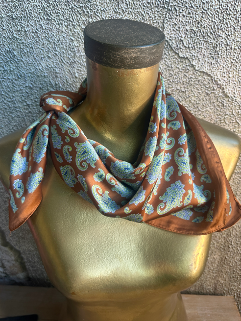 Rust Turquoise Paisley Wild Rag