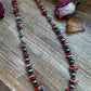 NFR Collection Necklace – Sterling Silver Torpedo Pearls with Red Spiny Oyster – Handmade by The Bijoux FAB – 39"