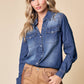Western Dark Wash Snap Front Denim Shirt