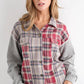 Mix Plaid Front Pocket French Terry Shirt Jacket