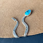Silver & Turquoise Brim Biter by Hallett Peak - Snake