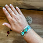 Cuff - Sterling silver Cuff Bracelet with 3 stone Sonoran gold turquoise