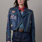 Lady Liberty Biker Jacket Indigo Blue by Double D Ranch