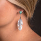 Burnished Silver Feather Earring with Turquoise Stone