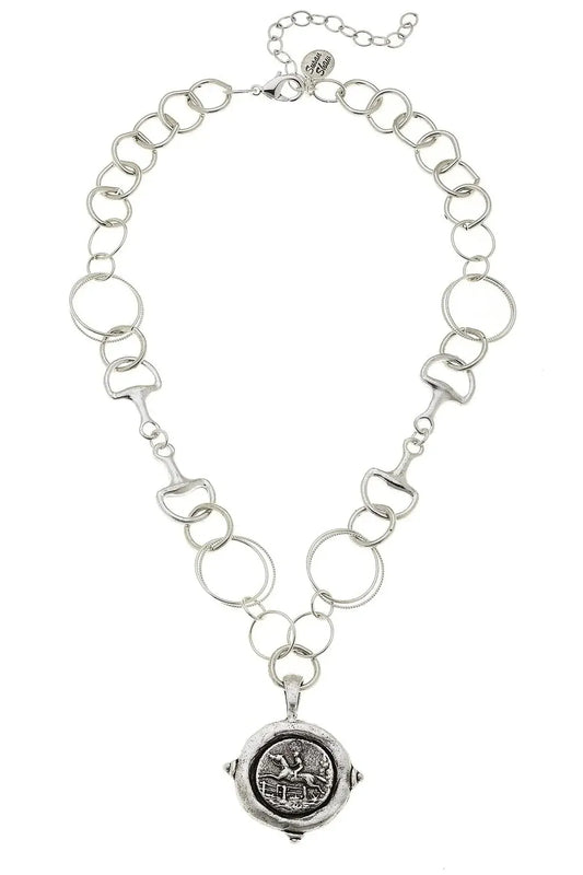 Silver Horse Bit Equestrian Necklace by Susan Shaw