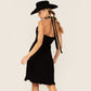 Black Halter Dress Peruvian Cotton for Country Girls at Bourbon Cowgirl
