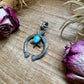 Naja Pendant with Golden Hill Turquoise – Sterling Silver – Native Made by KB – Fits 8mm