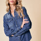 Western Dark Wash Snap Front Denim Shirt