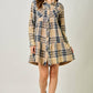 Acid Washed Tiered Coat Dress