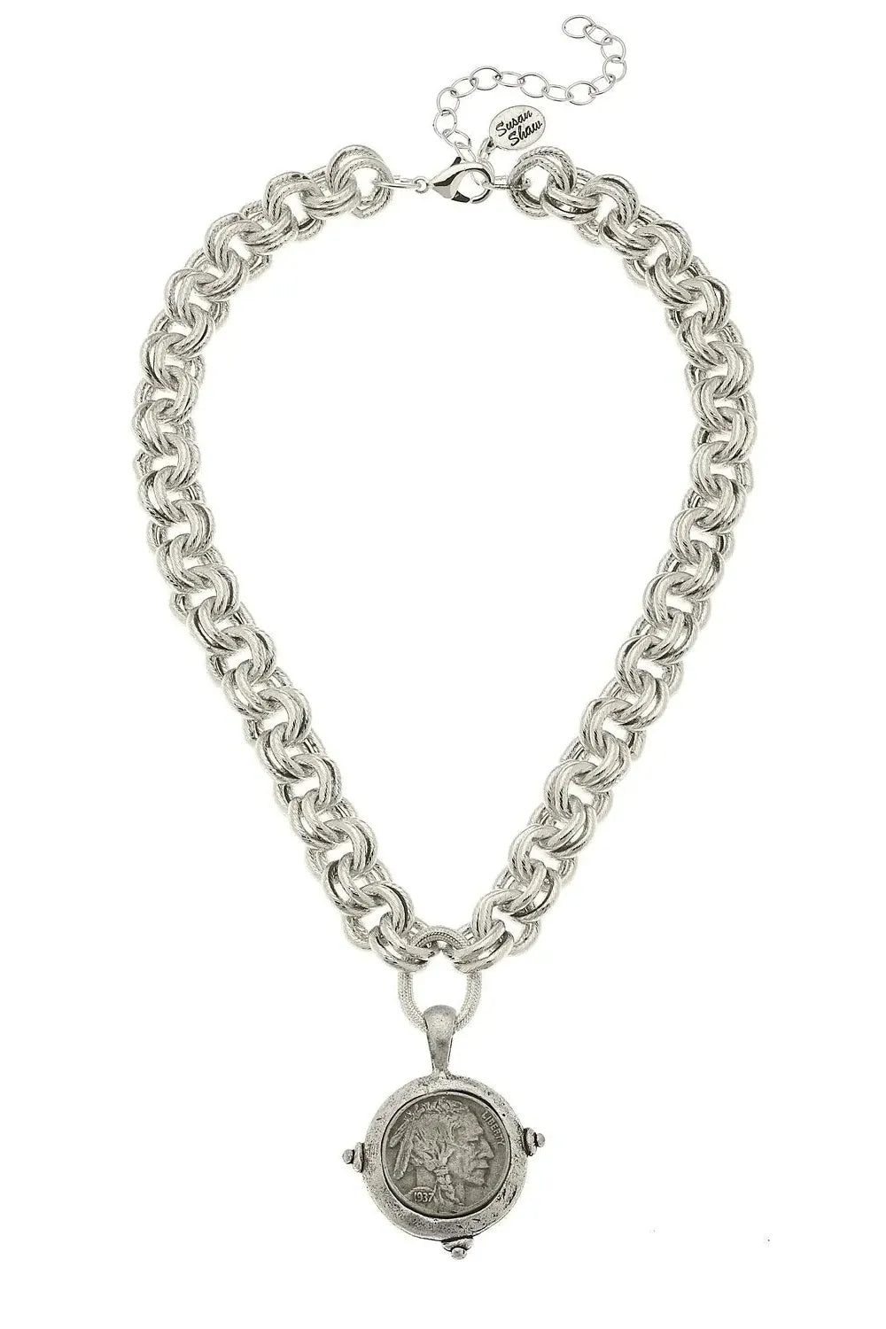 American Indian Head Nickel Necklace By Susan Shaw