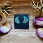 Kingman Turquoise Cluster Earrings – Sterling Silver