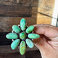 Big Flower ring- size 9 - Sonoran Gold turquoise ring and sterling silver