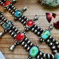 Multi Stone Squash blossom with matching earrings