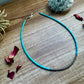 3 mm Sterling Silver Pearls choker with magnesite darker turquoise heishi - western jewelry