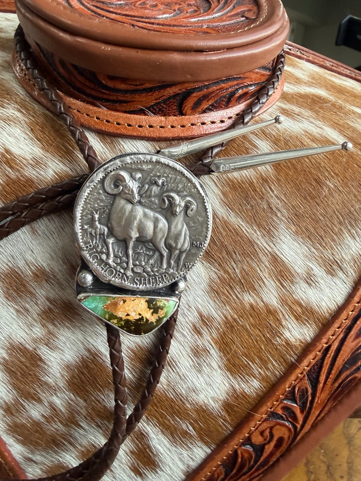 Bighorn Sheep Heritage Bolo | Vintage Medallion Series