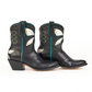 Black leather cowboy boots with wing design