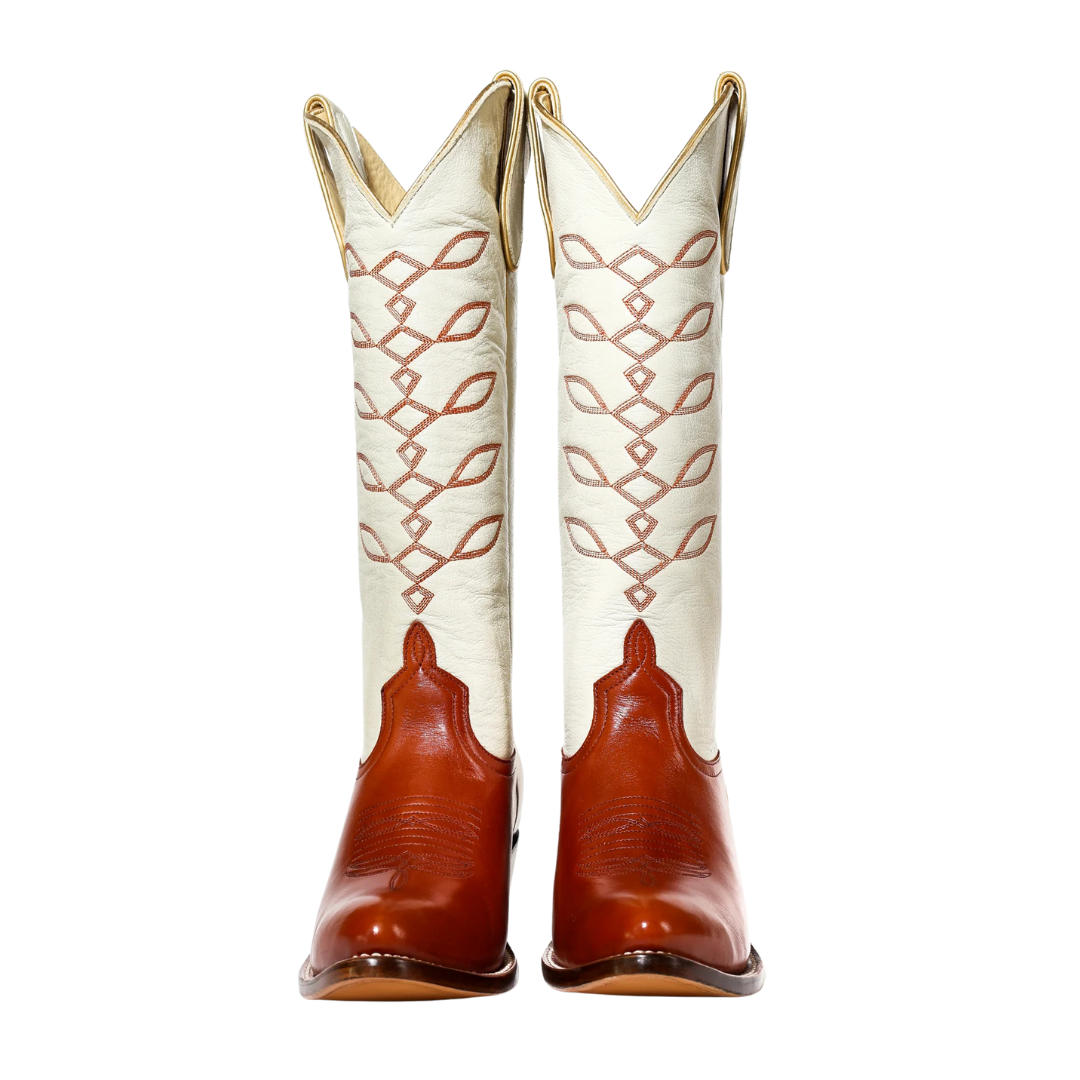 White & Brown Cowboy Boots