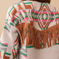 Jacquard Western Shirt Jacket with Aztec Style Pattern