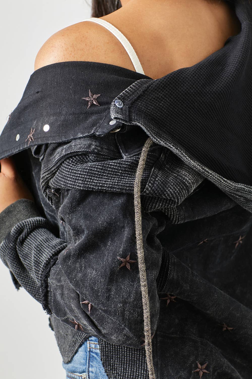Star Embroidery Washed Jacket