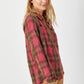 Fringe Bottom Washed Plaid Shirt