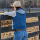 Jeni Vest in Washed Blue Tasha Polizzi