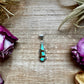 Teardrop Pendant with Kingman Turquoise – Option 4 – Sterling Silver – Native Made by SF – Fits 5mm
