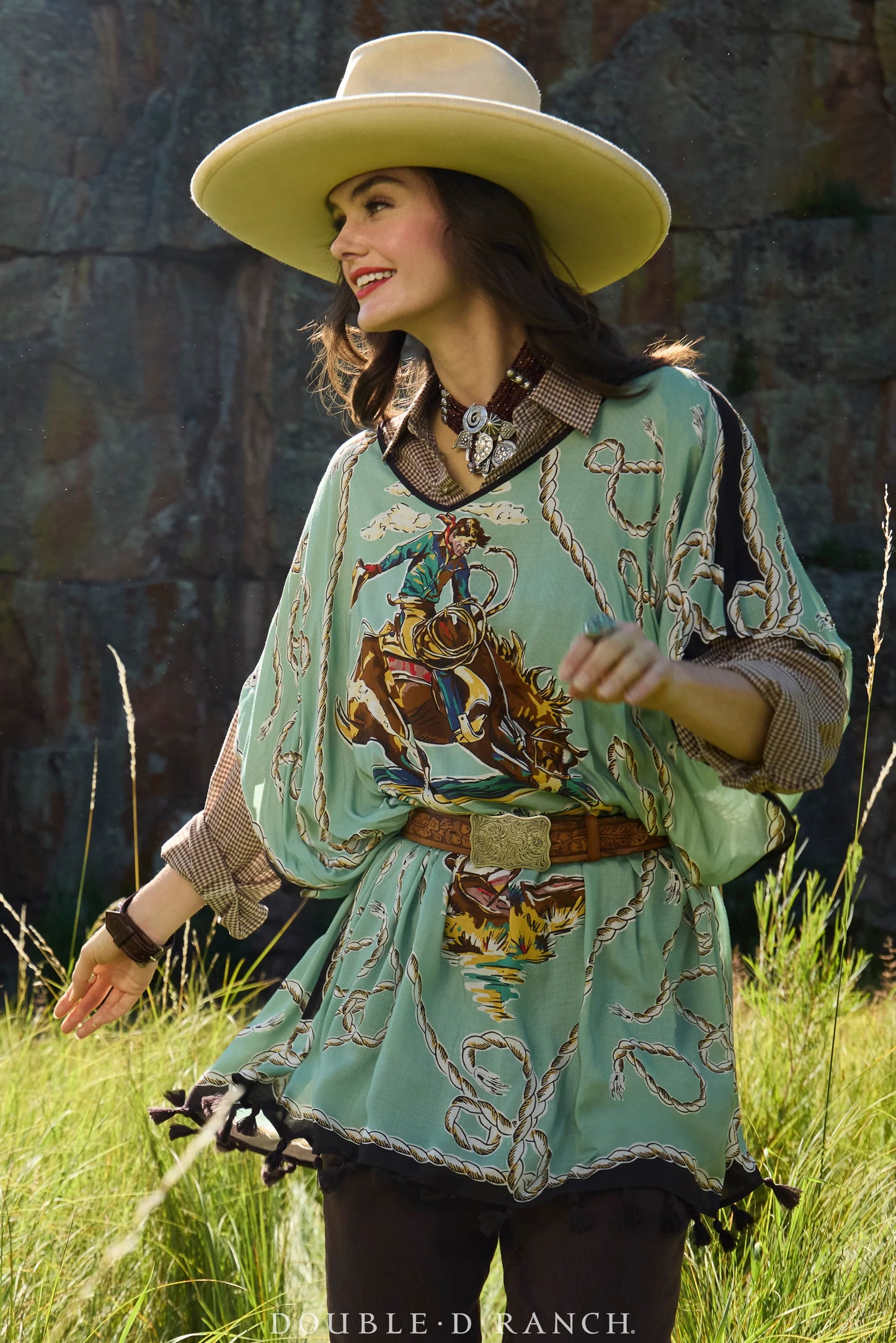 Romance & Rustlers Poncho by Double D Ranch at Bourbon Cowgirl