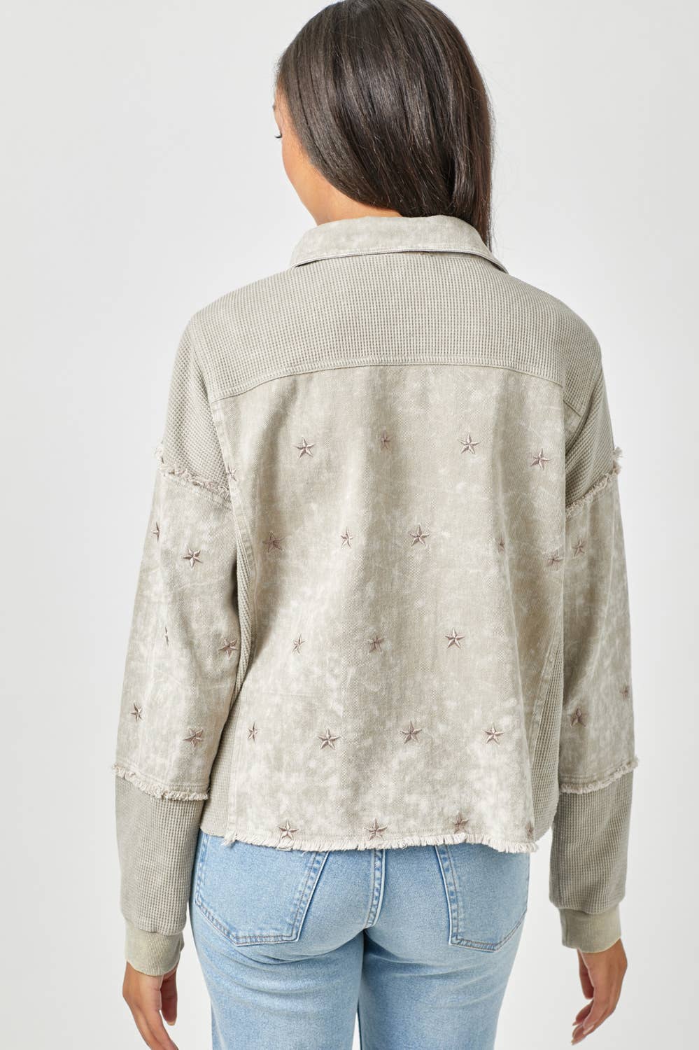 Star Embroidery Washed Jacket