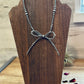 Bow Necklace with Graduated Sized Silver Pearls