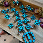 Complete Squash Blossom Set – Kingman Turquoise – Sterling Silver – Navajo Made by Wilson Dawes