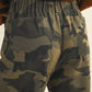 Camouflage pants with back pockets.