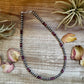 18-Inch Sterling Silver Pearl Necklace with Deep Purple Spiny Oyster – (5mm)
