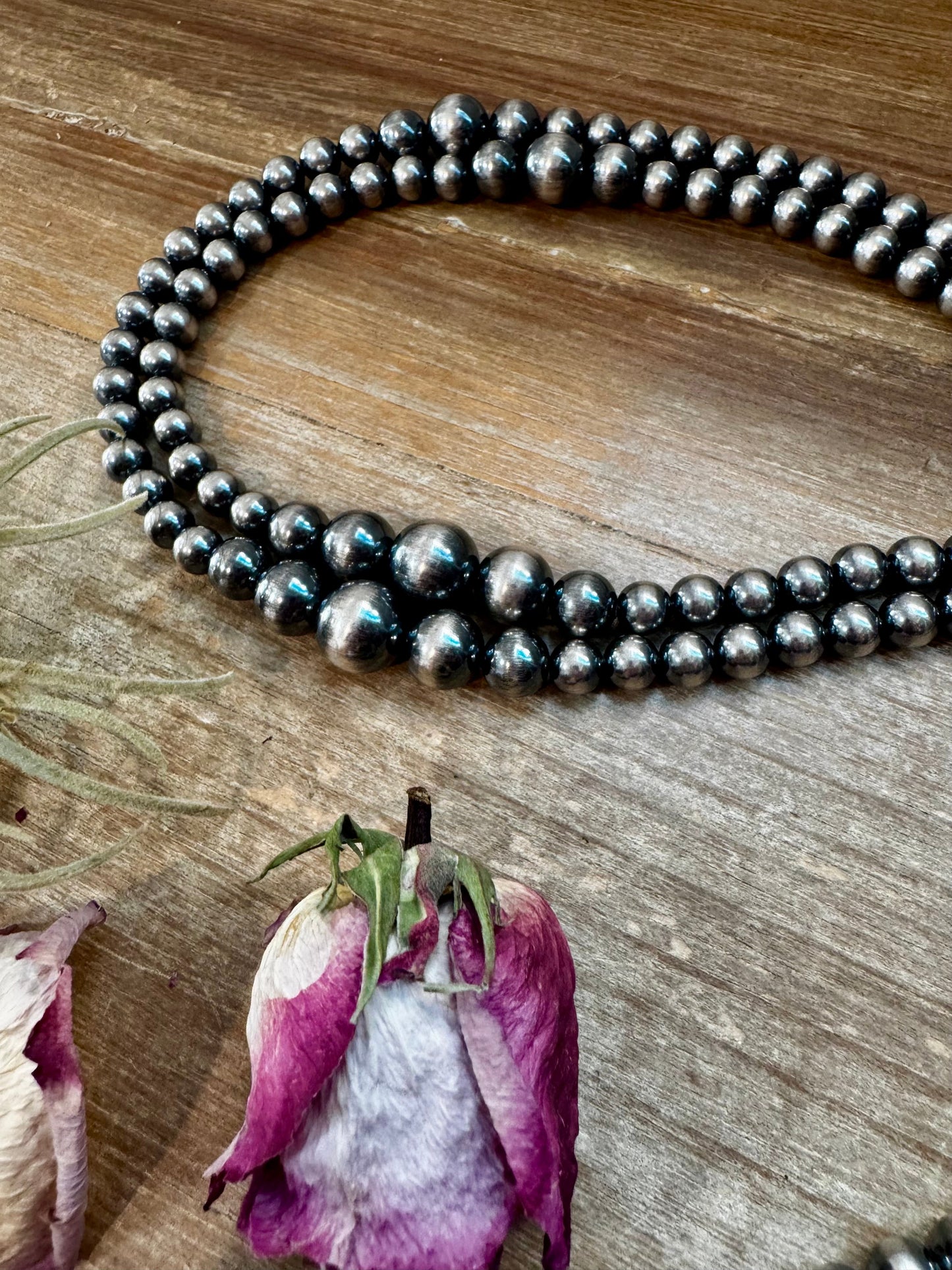 NFR Collection Necklace – Graduated Sterling Silver Pearls 8mm to 14mm  46.5"