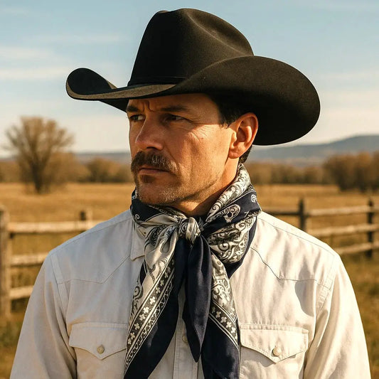 Two Tone Navy Paisley Wild Rag | Rodeo Wildrags at Bourbon Cowgirl