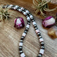 NFR Collection Necklace – 12mm Sterling Silver Pearls with 10mm Pink Conch Rondelles – Handmade by The Bijoux FAB – 30"