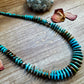 23 inch graduated turquoise necklace tri-color