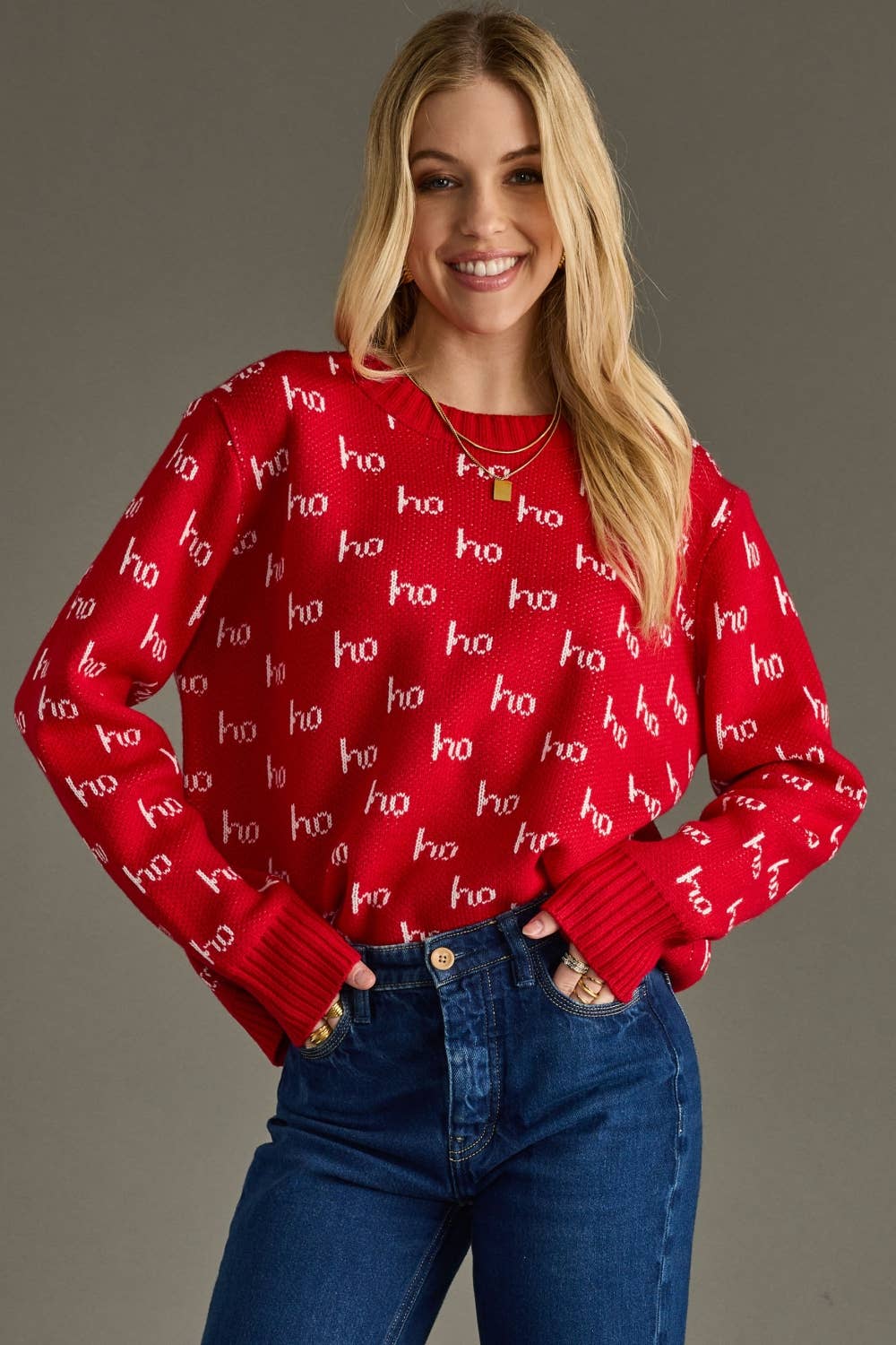 Red Ho Ho Ho Christmas Sweater
