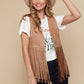 Tan Faux Suede Western Fringe Vest for Cowgirls
